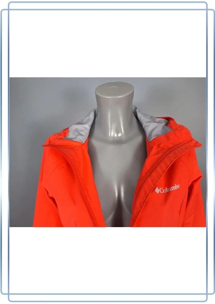 veste à capuche / hoodie Columbia coupe vent femme rouge - taille XS floqué (71) - photo numéro 6