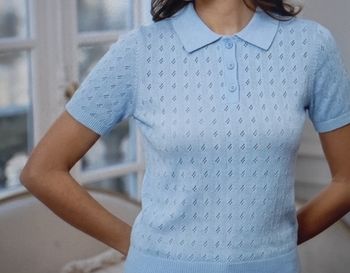 Polo bleu ciel en maille