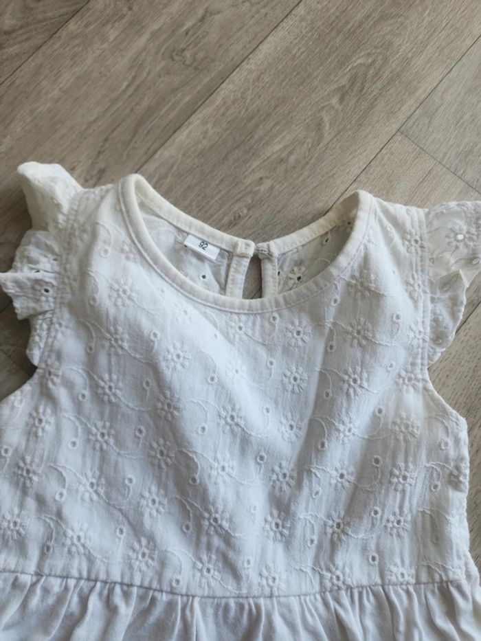 Robe sans manches broderie anglaise blanche 92cm - photo numéro 9