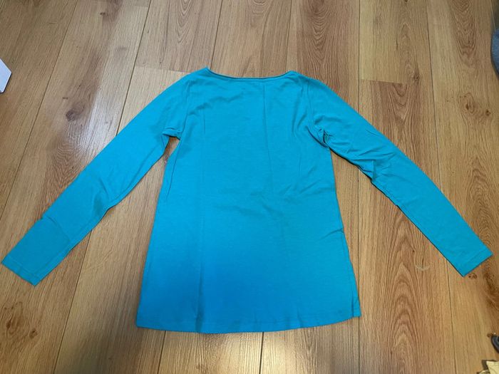 T-shirt longue manche turquoise - photo numéro 2