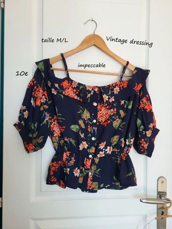 Top court à bretelle taille M/L vintage dressing