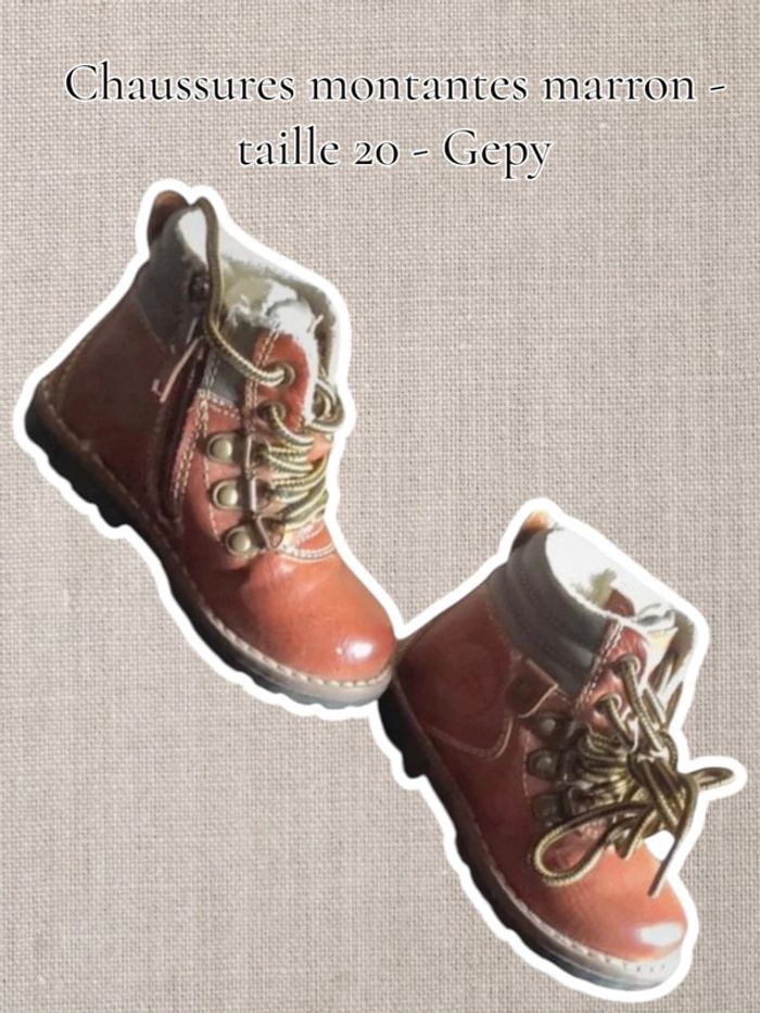 Chaussures montantes marron - taille 20 - Gepy - photo numéro 3