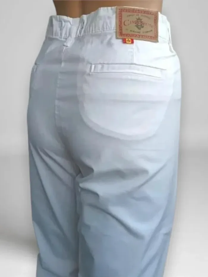 Pantalon blanc à pince coupe slim ,taille haute,extensible,marque Cimarron - photo numéro 8