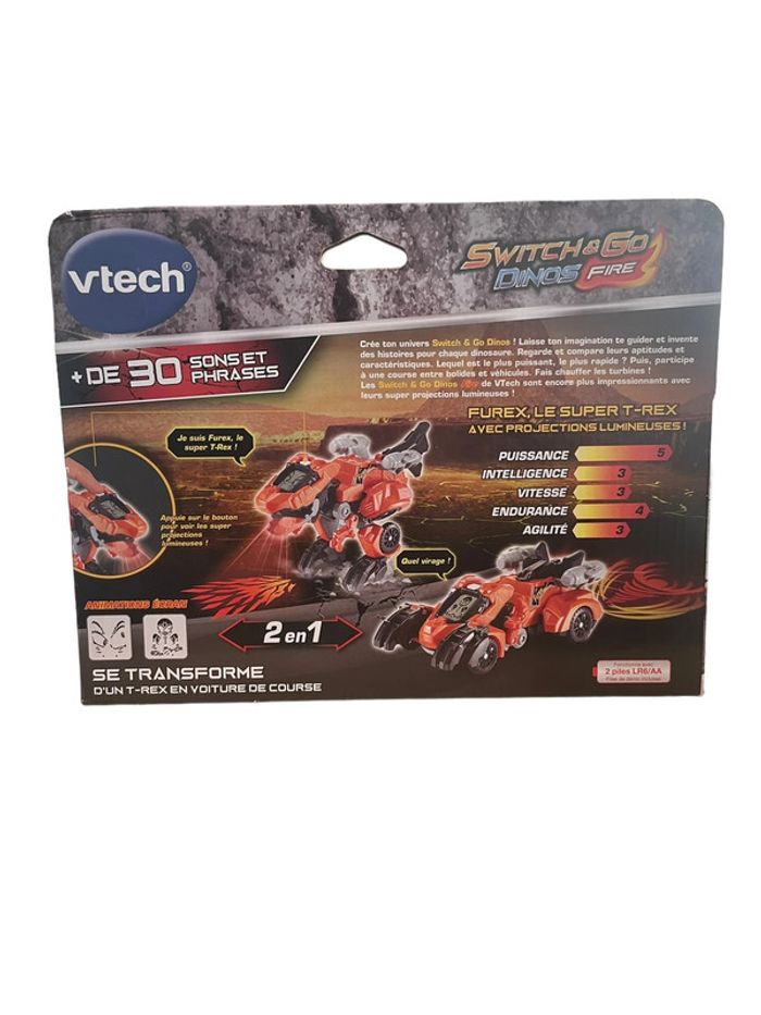 Switch And Go Dinos Fire Furex, le Super T-Rex 2 en 1 Vtech neuf - photo numéro 2