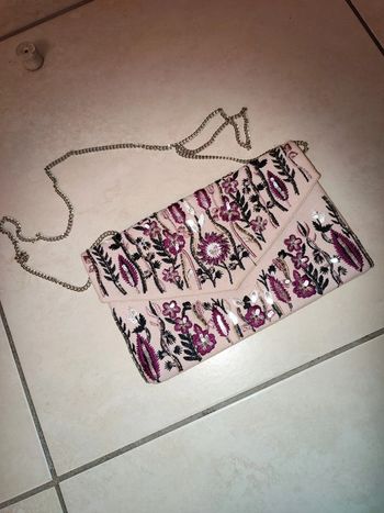 Pochette en tissu rose et violette