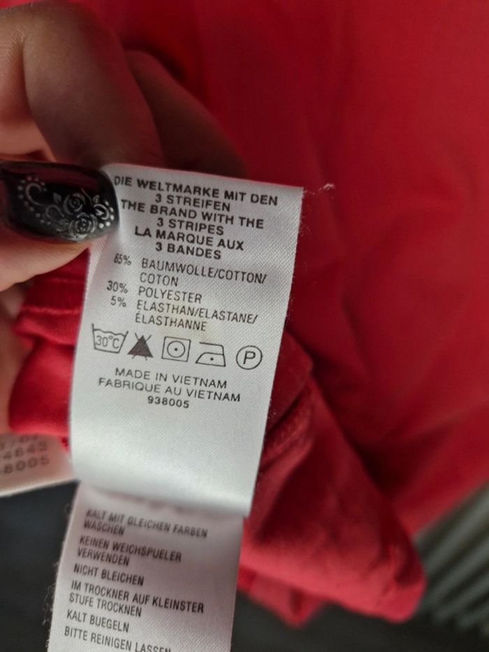 Tee-shirt shirt rouge Adidas taille 42 - photo numéro 8