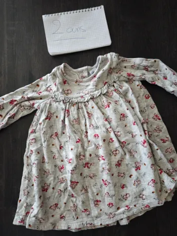 Robe petit bateau grise fleurs