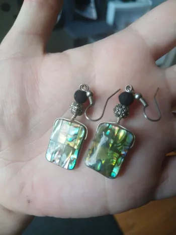 Tres jolie boucle d oreille Nacré vert