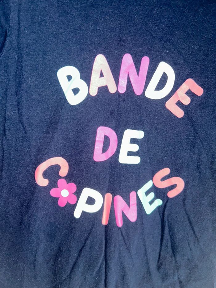 T-shirt manches courtes bleu marine Bande de copines - 8 ans - U Essentiel - photo numéro 2