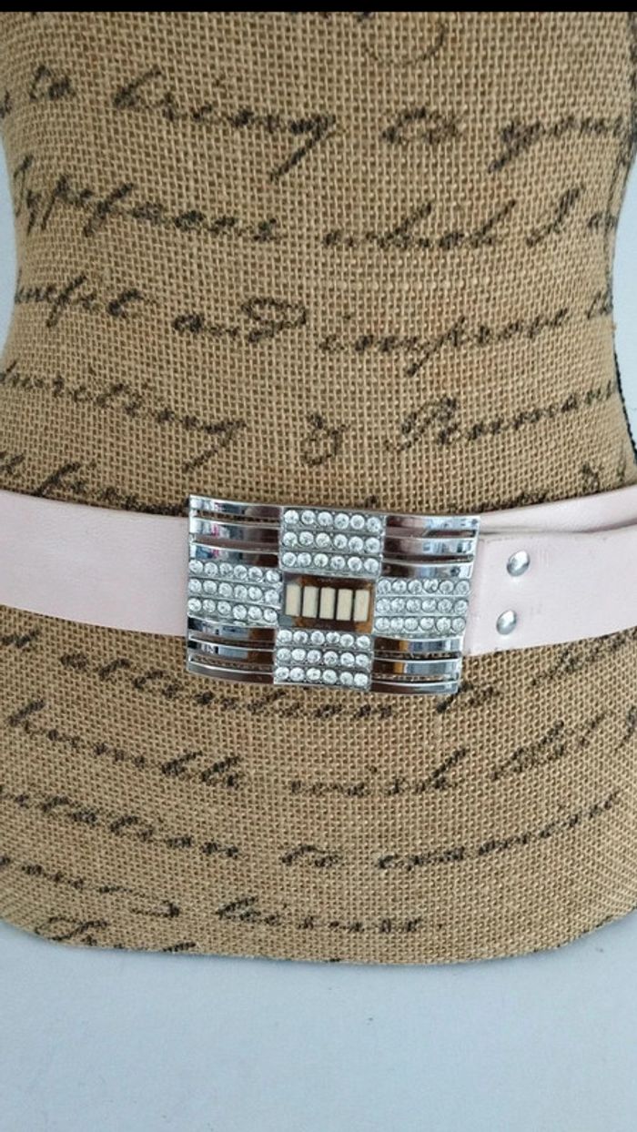Ceinture rose boucles argenté 90 cm - photo numéro 8