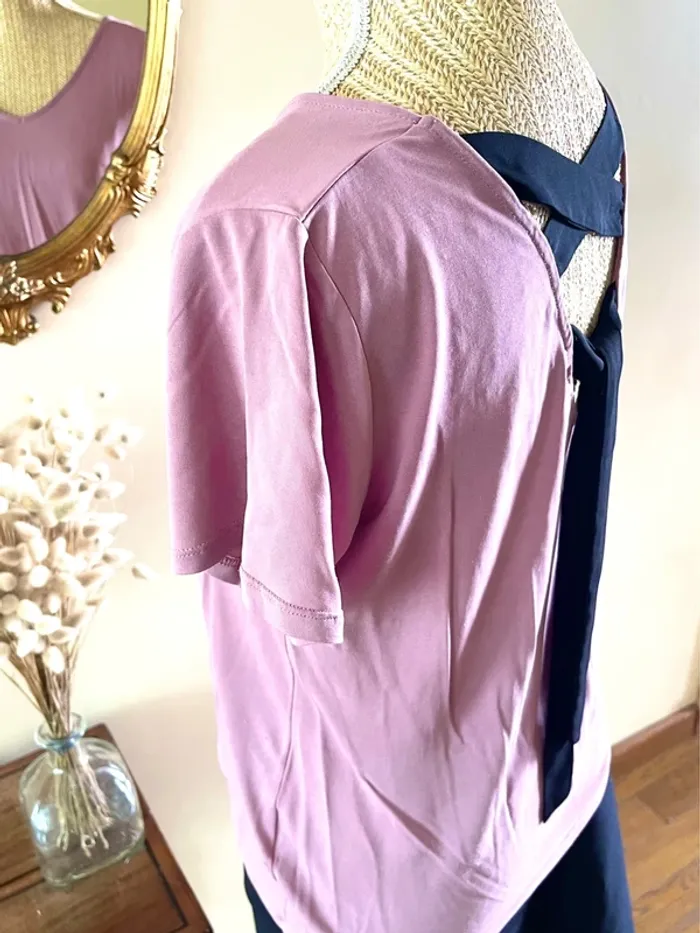 Sublime Top Rose Élégant - Kiabi - Taille M dos croisé avec lien à nouer noeud - photo numéro 13