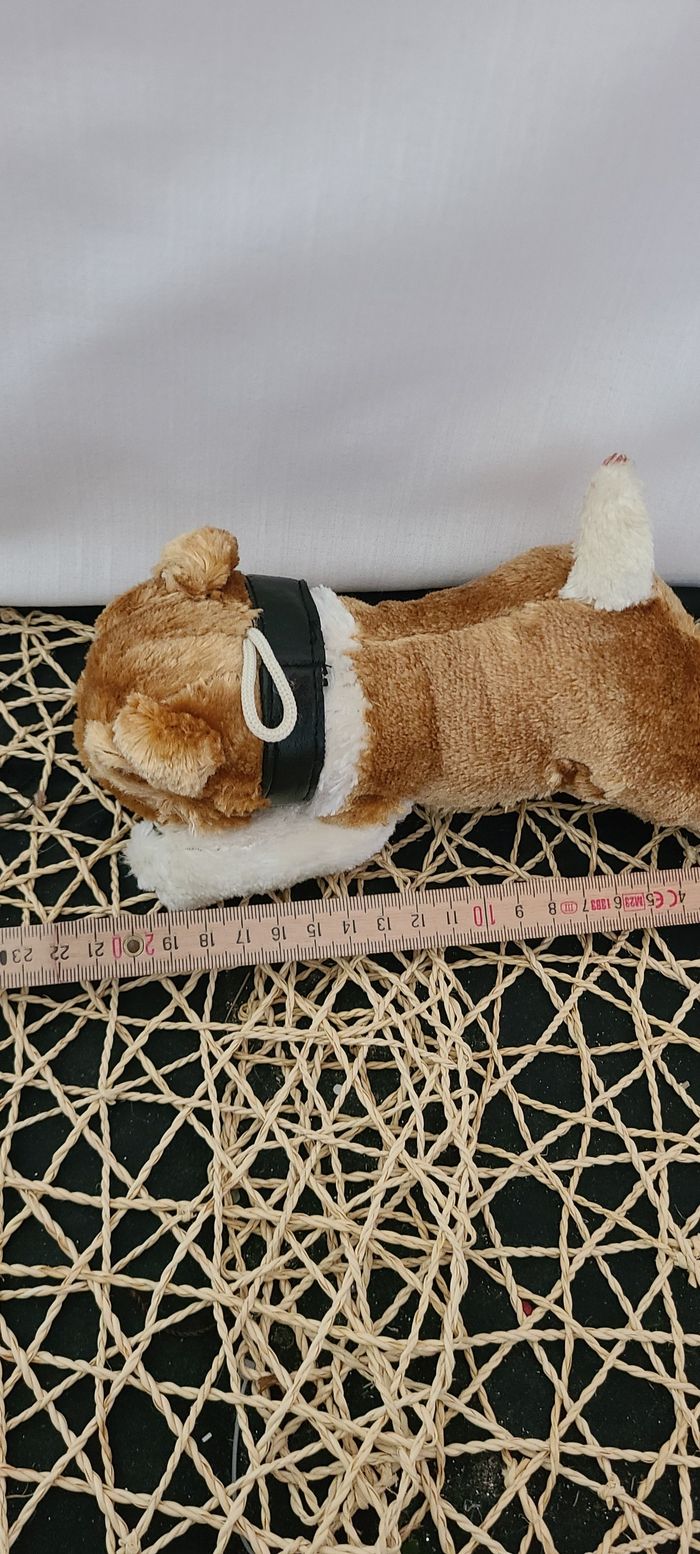 Peluche bouledogue canine collier noir - photo numéro 2