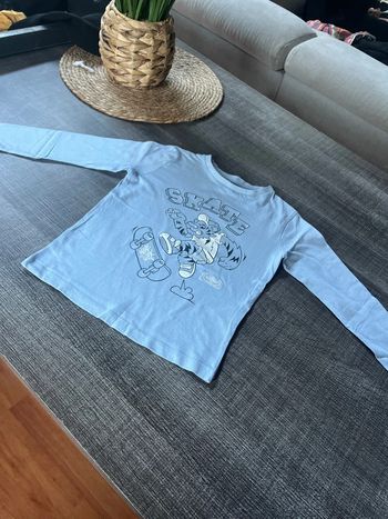 T-shirt enfants manches longues bleu, ciel, taille 6 ans
