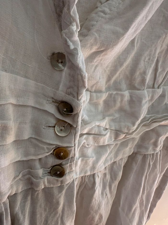 Robe blanche en lin Femme, taille L - photo numéro 3
