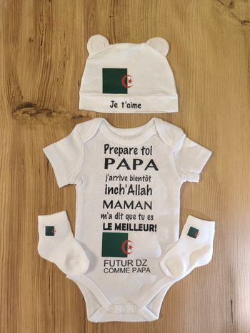 Ensemble bébé Algérie Annonce grossesse Cadeau futur papa