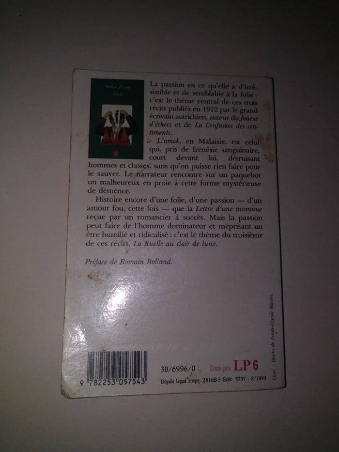 Livre - Amok De Stefan Zweig - photo numéro 2