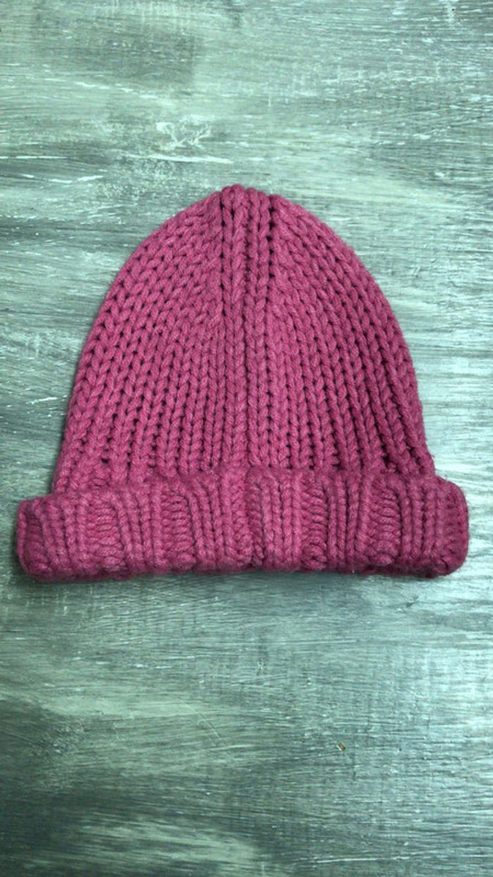 Bonnet en laine rose - photo numéro 2