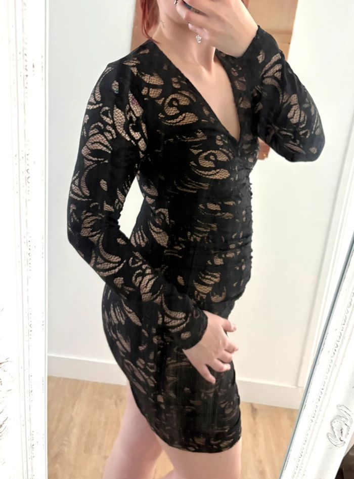 Robe moulante noire et beige H&M 40 - photo numéro 2