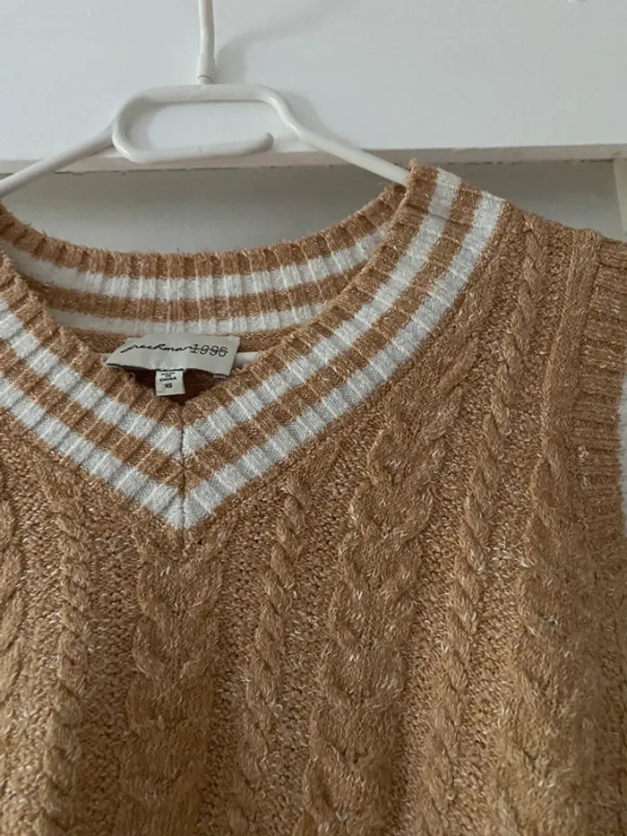 Pull sans manches beige - Freshman 1996 - photo numéro 4