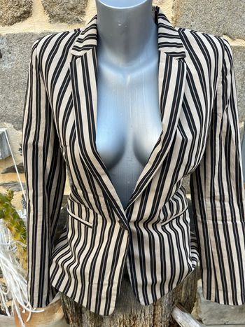 Blazer beige à rayure marron - Caroll 