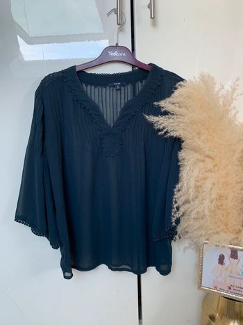 Blouse manche longue bleu marine