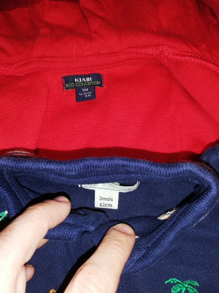 Gilet à zip + 2 polos taille 3 mois - photo numéro 4