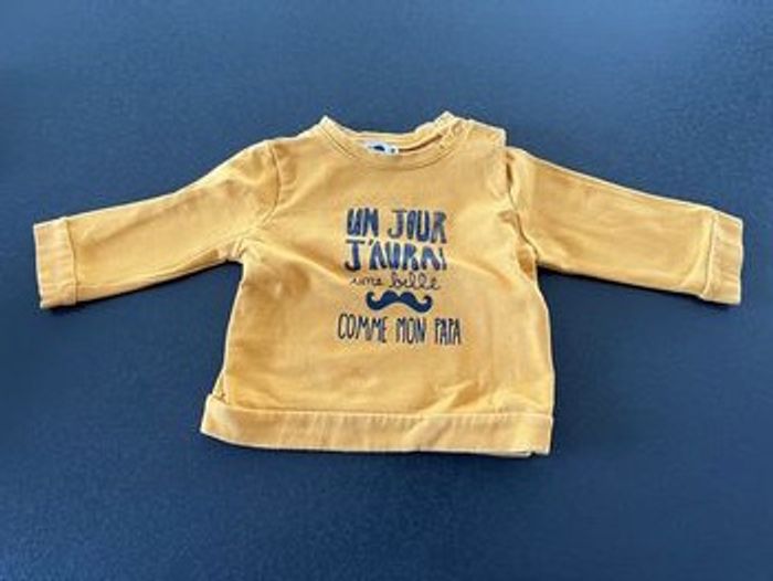 Pull moutarde 12mois mots d’enfants