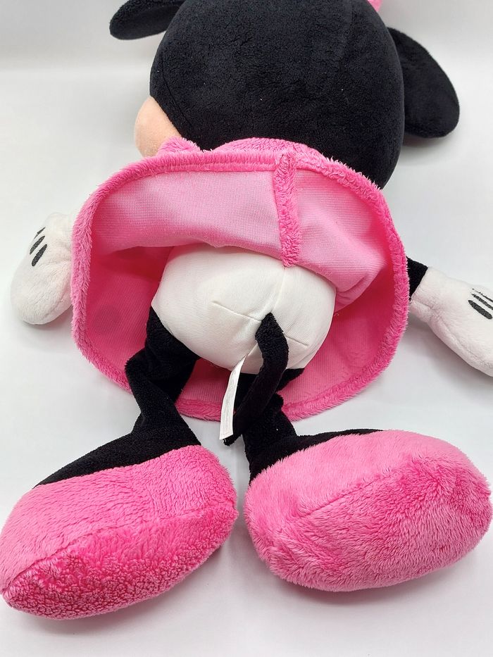 Grande peluche souris Minnie 55 cm Disney Nicotoy robe rose pois blanc doudou - photo numéro 5
