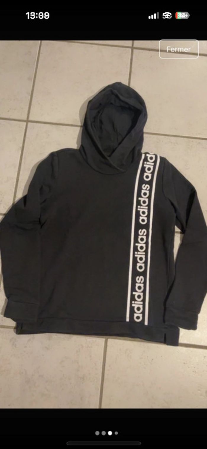 Sweat adidas a capuche taille M - photo numéro 3