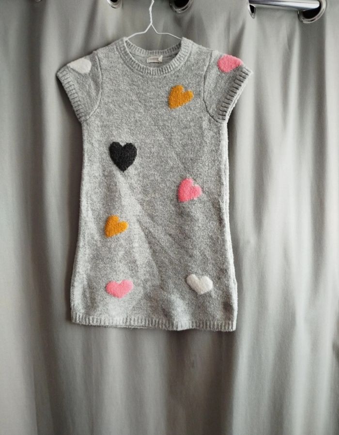 Robe fille pull coeur