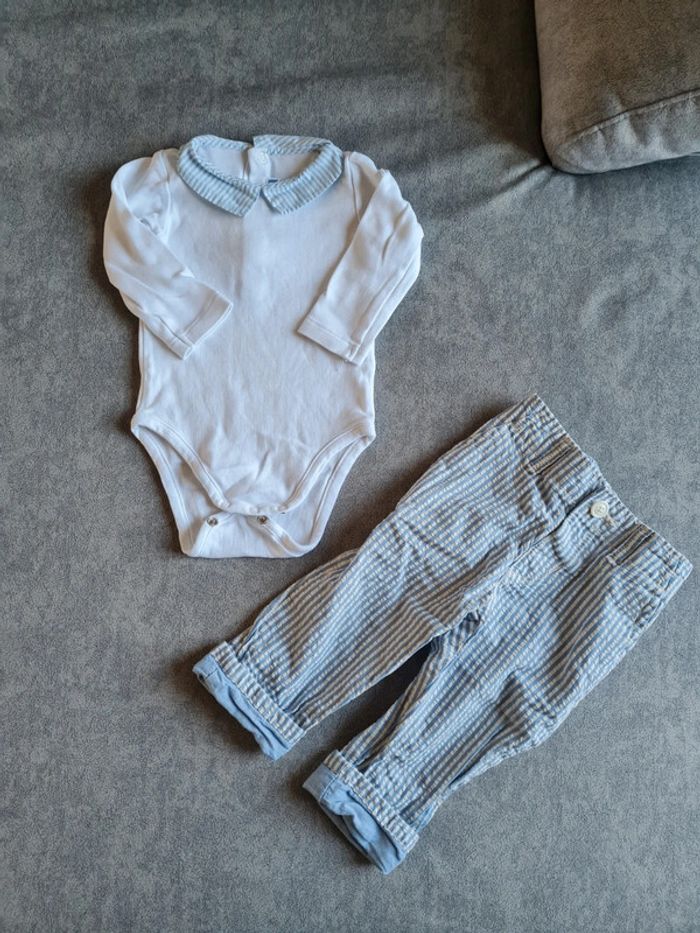 Ensemble bodie + pantalon 6 mois - photo numéro 2