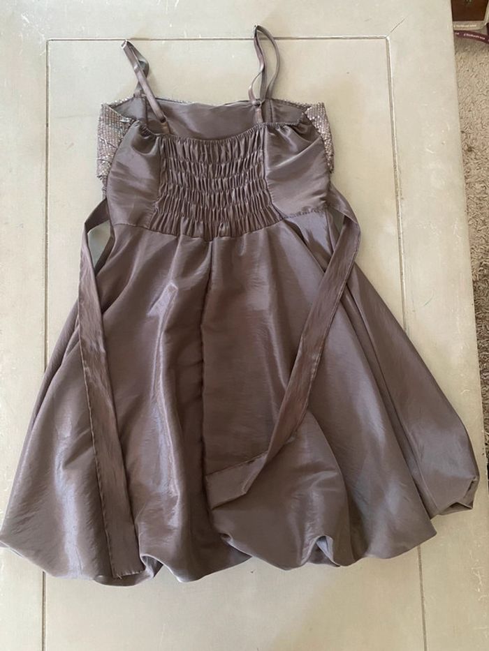 Robe chic de soirée Made in Italy marron avec serquins taille S / M - photo numéro 17