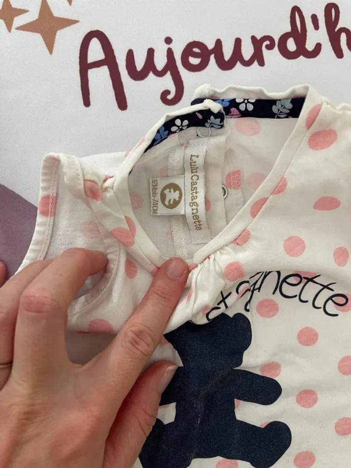 👕 Lot de t-shirts manches courtes bébé fille – Taille 12 mois - photo numéro 3