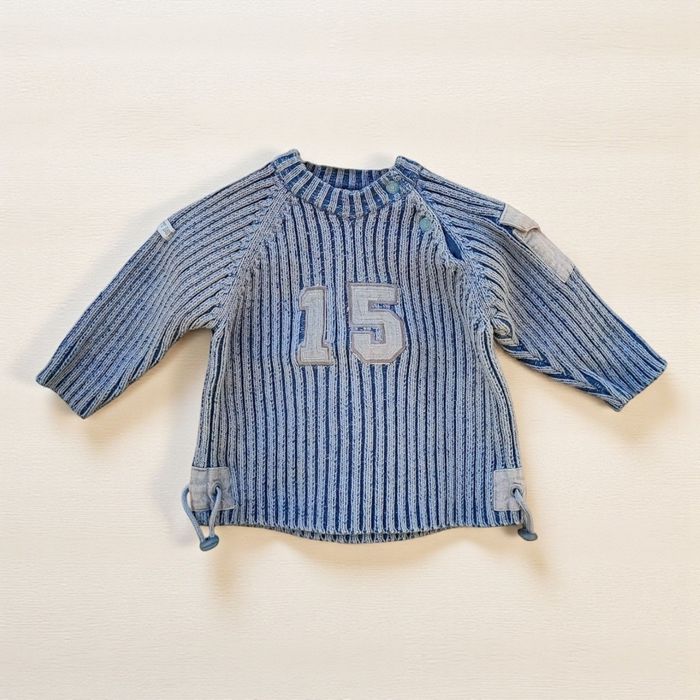 Pull garçon 6 mois coton bleu Kimbaloo – comme neuf