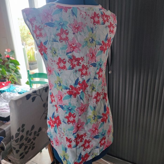 T-shirt manches courtes blanc imprimé dos fleuri 12 ans - photo numéro 2