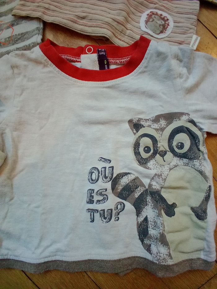 Lot de t-shirts manches longues garçon 6 mois - photo numéro 5