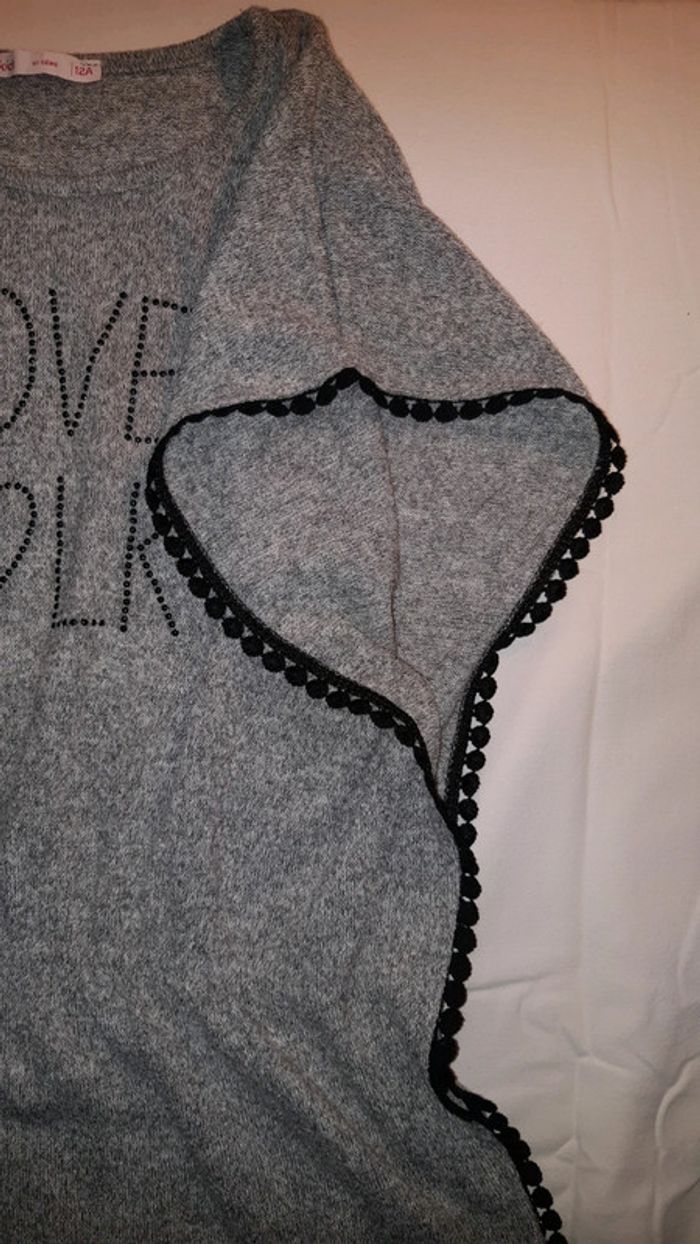 T-shirt gris Gémo pour fille en taille 12 ans. - photo numéro 8