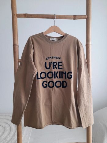 Haut manches longues beige camel Zara 10 ans