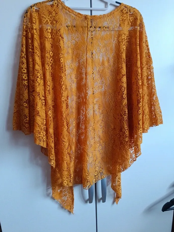 Boléro moutarde en broderie - photo numéro 3