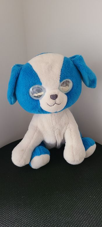 Peluche Interactive BRIGHT EYES PETS 2016 24 Cm Chien Bleu & Blanc (