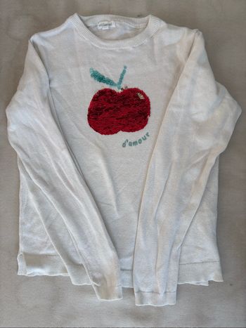 Pull fin blanc 8ans