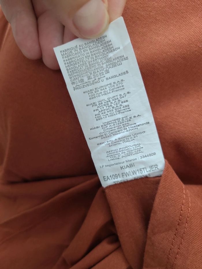 T shirt orange manche 3/4 kiabi taille XL - photo numéro 6