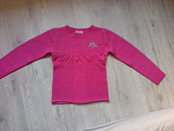 Pull fille 12 ans Lee Cooper rose à paillettes argentée en très bon.