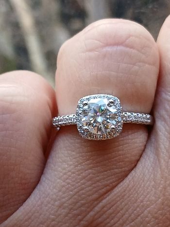 Bague argent moissanite 1ct