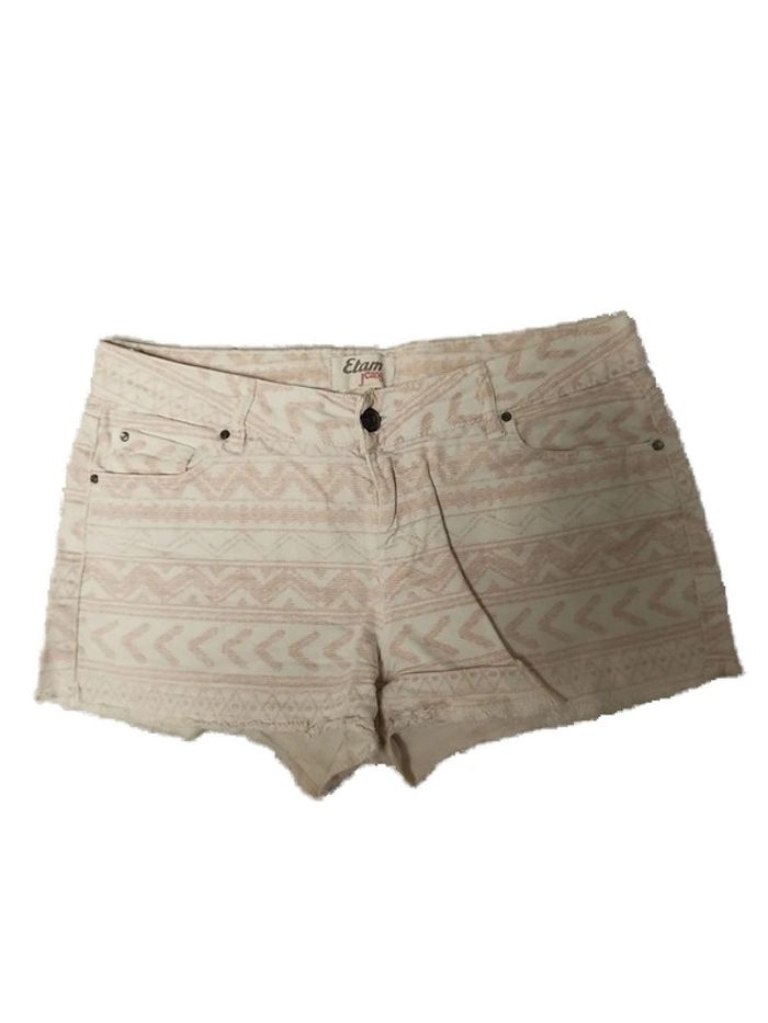 Short en jean blanc à motifs roses - Etam - Taille 40