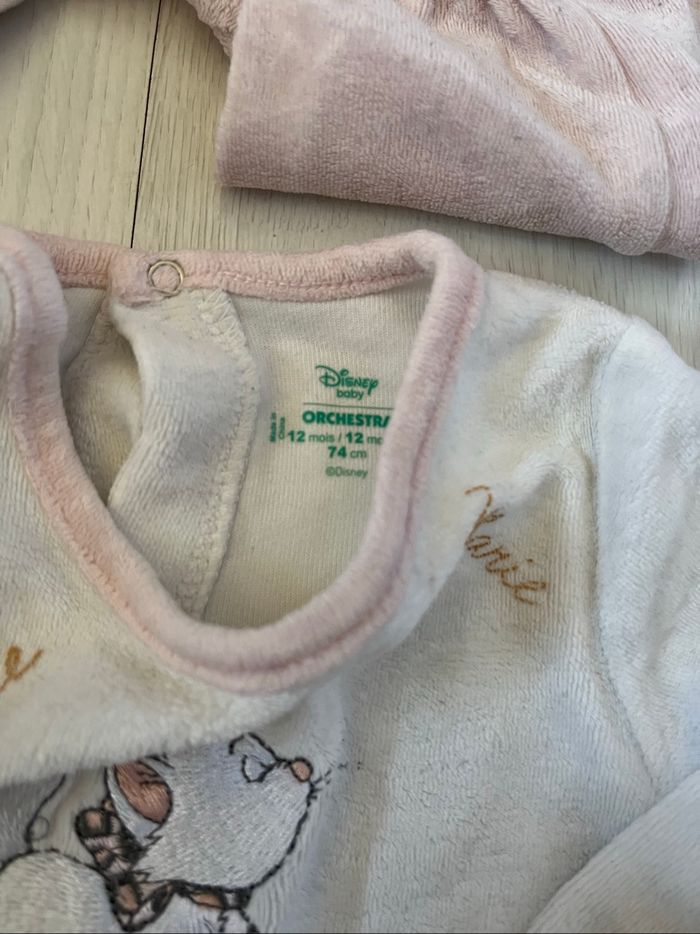 Lot 2 pyjamas velours Disney 12mois - photo numéro 3