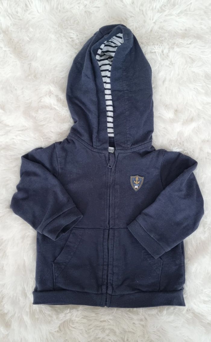 Ensemble veste sweat zippé et t-shirt manches longues Vertbaudet 12 mois - photo numéro 3