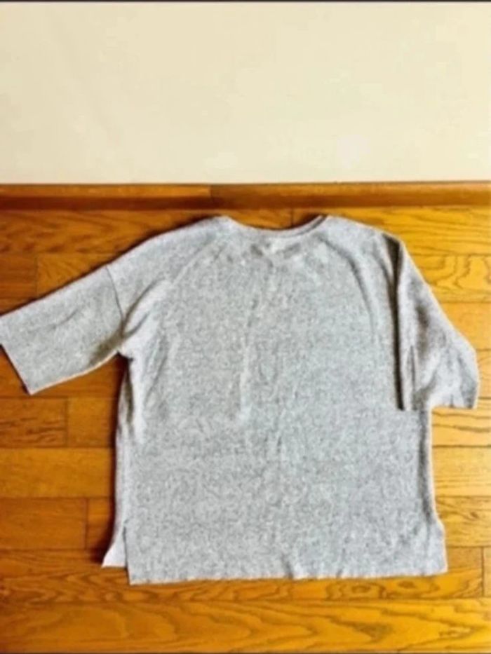 Sublime pull manches mi longues gris Zara taille S doux molletonné - photo numéro 5