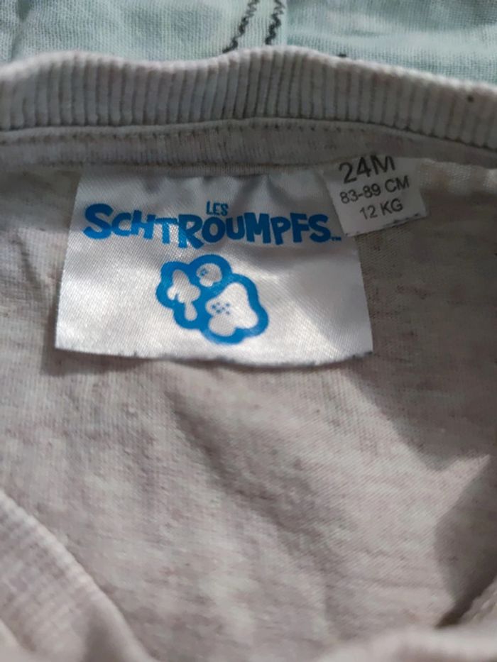 Ensemble t-shirt et short Schtroumpf basketteur T.24 mois - photo numéro 2