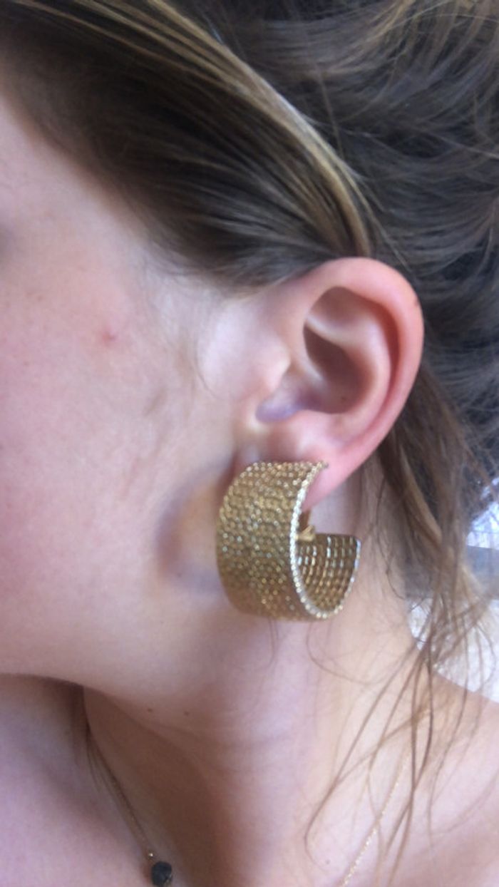 Boucles d’oreilles à clip vintage dorée - photo numéro 2